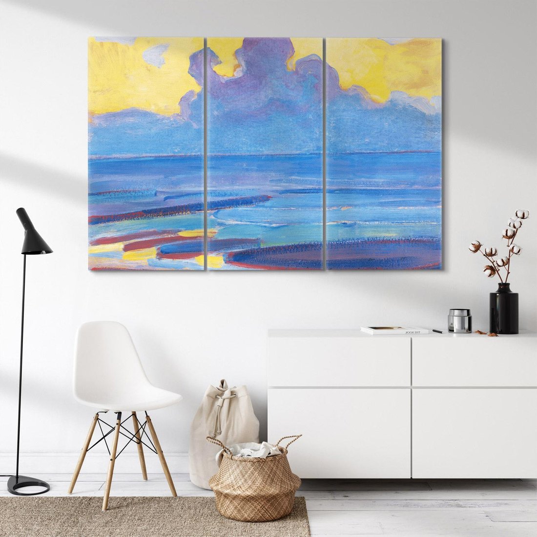 Obraz na płótnie 120x80 - "By the Sea" (1909), Piet Mondrian - Reprodukcja - reprodukcja, obraz na płótnie
