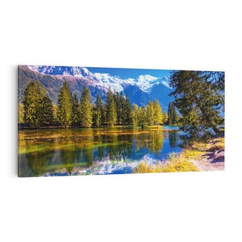 Obraz na płótnie 120x60 - Górskie piękno - góry, jezioro