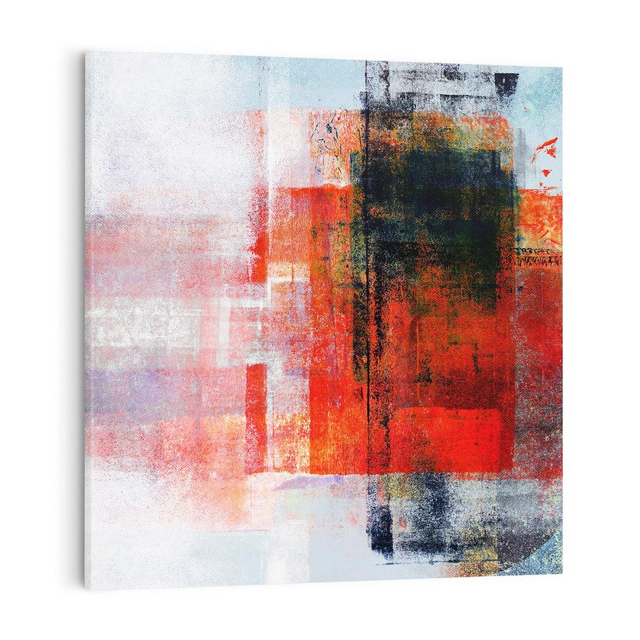 Obraz na płótnie 70x70 - Burza Emocji - wyrazista abstrakcyjna sztuka, dramatyzm