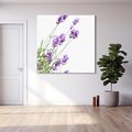 Obraz na płótnie 70x70 - Delikatny Urok - lawenda, kwiaty