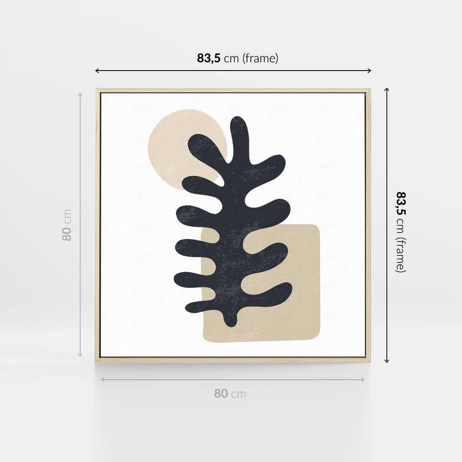 Obraz w ramie 80x80 - Opowieść Przenikających Energii - inspiracja mattise, abstrakcja - rama drewno