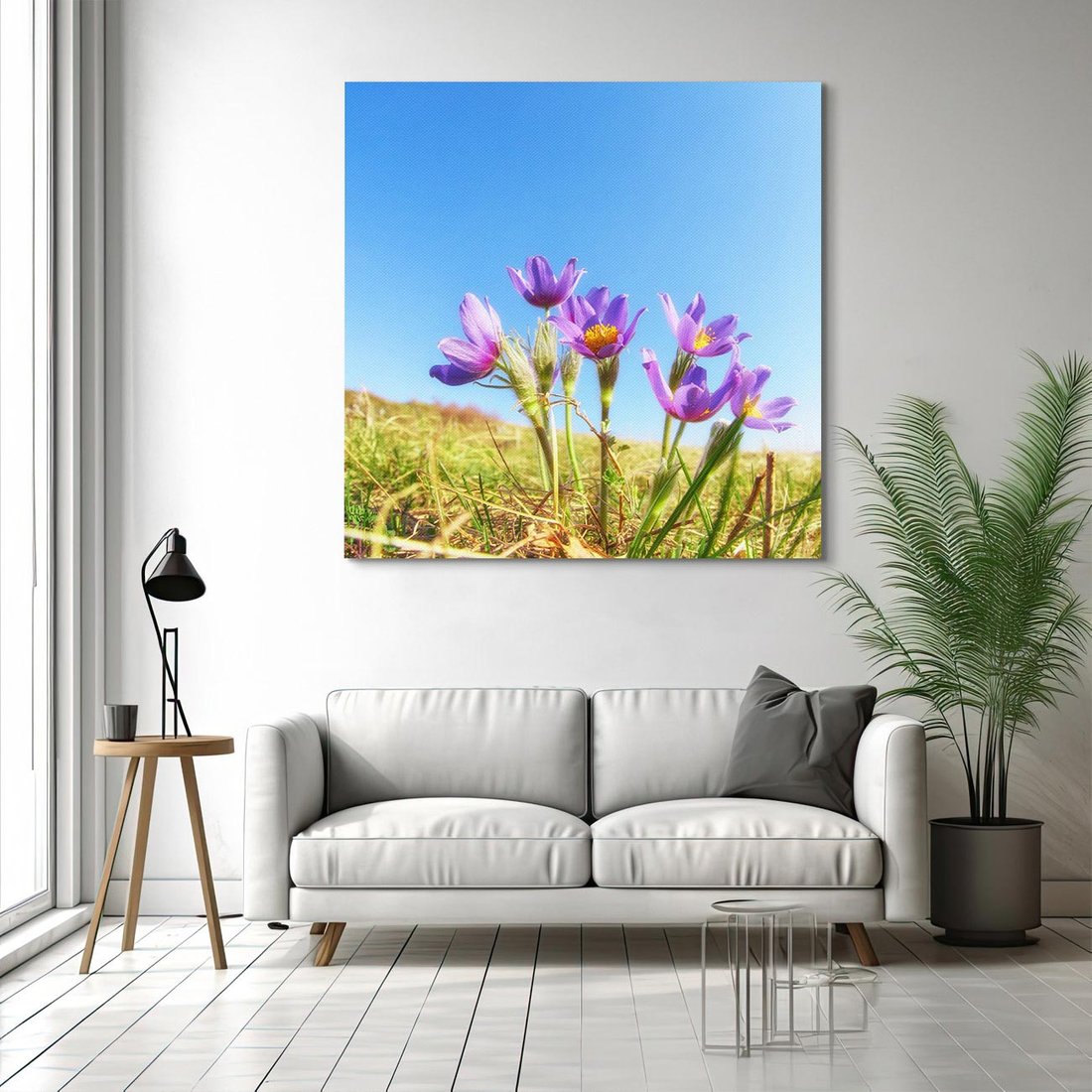 Obraz na płótnie 70x70 - Kwiatowa siła łąki - kwiaty, łąka