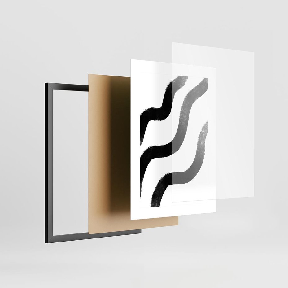 Plakat w ramie 50x70 - Wibracje Plam - abstrakcja, minimalizm - rama czarna
