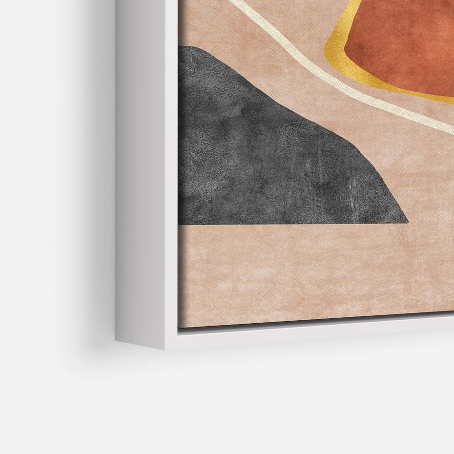 Obraz w ramie 50x50 - Miedziana Ekspresja - abstrakcyjne kształty, plamy - rama biała