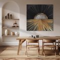 Obraz na płótnie 60x60 - Metaliczne Boho Abstrakcje - boho, słońce