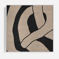 Obraz w ramie 50x50 - Obce Wariacje - abstrakcyjne linie, mroczny plakat - rama biała