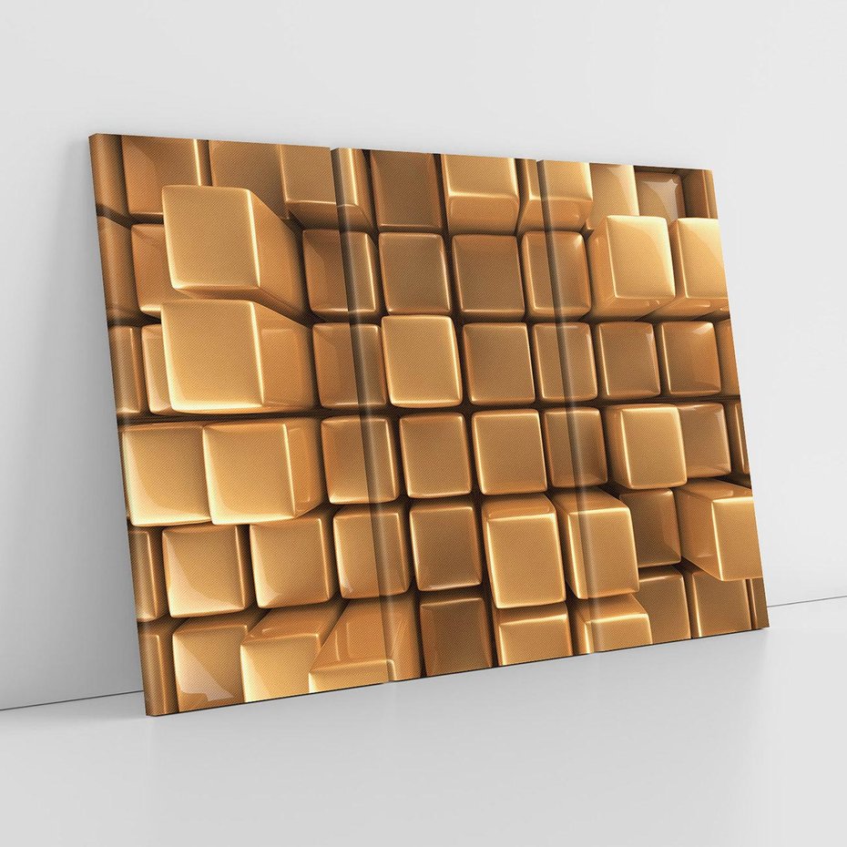 Obraz na płótnie 120x80 - Błyszcząca Elegancja - złoto, 3d