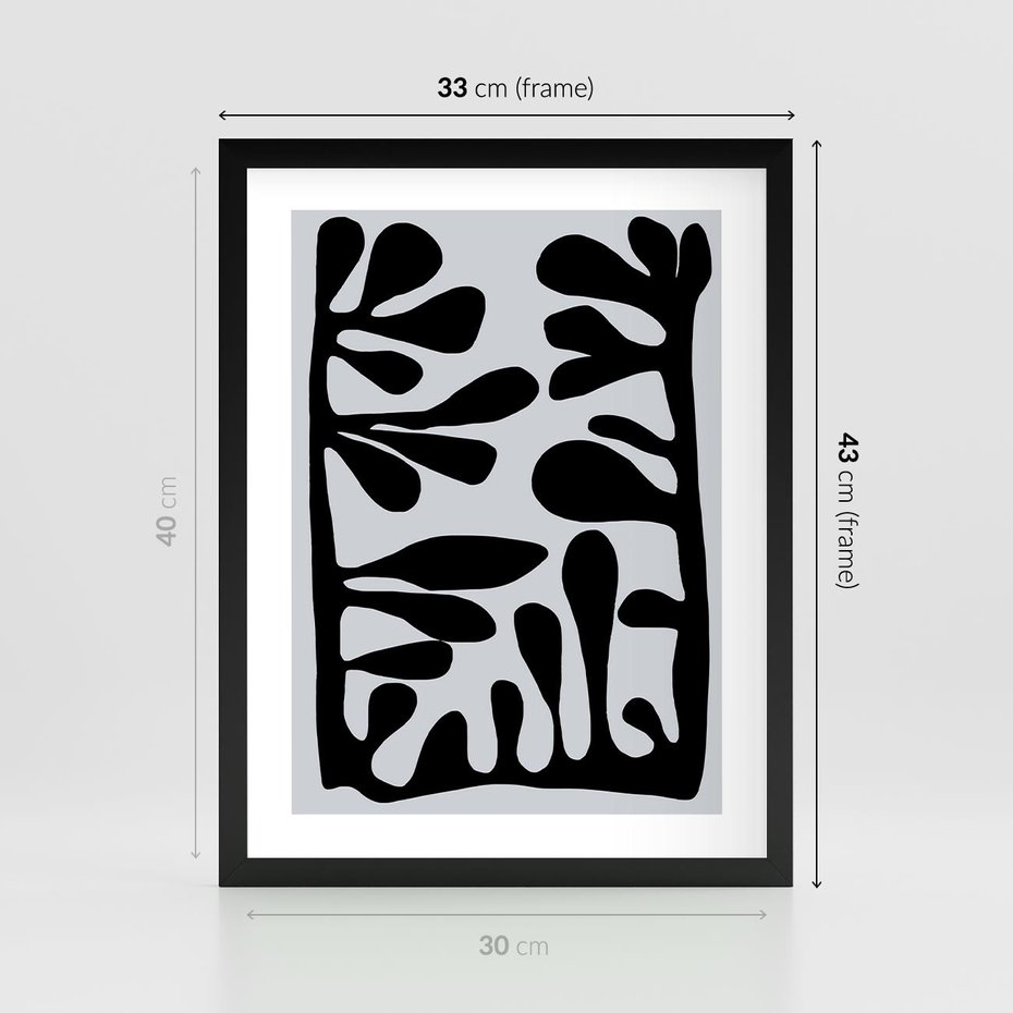 Plakat w ramie 30x40 - Taniec Kształtów - matisse, sztuka nowoczesna - rama czarna