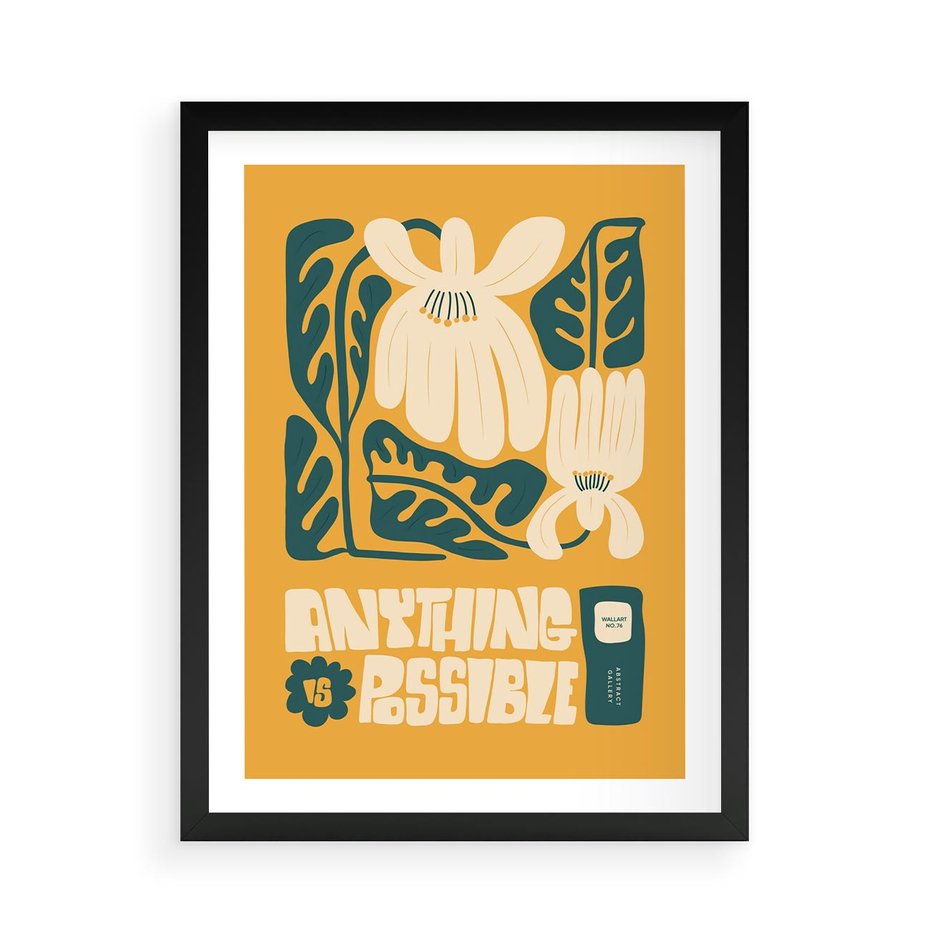 Plakat w ramie 50x70 - Impulsy Harmonii - kwiaty, nowoczesny plakat - rama czarna