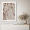 Plakat w ramie 30x40 - Cień Gałęzi - beżowa ściana, cień gałęzi - rama biała