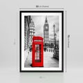 Plakat w ramie 50x70 - Ikoniczna budka w Londynie - Londyn, budka - rama czarna
