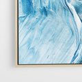 Obraz w ramie 120x80 - W stronę niebieskiego horyzontu - abstrakcja, rozlane farby - rama drewno