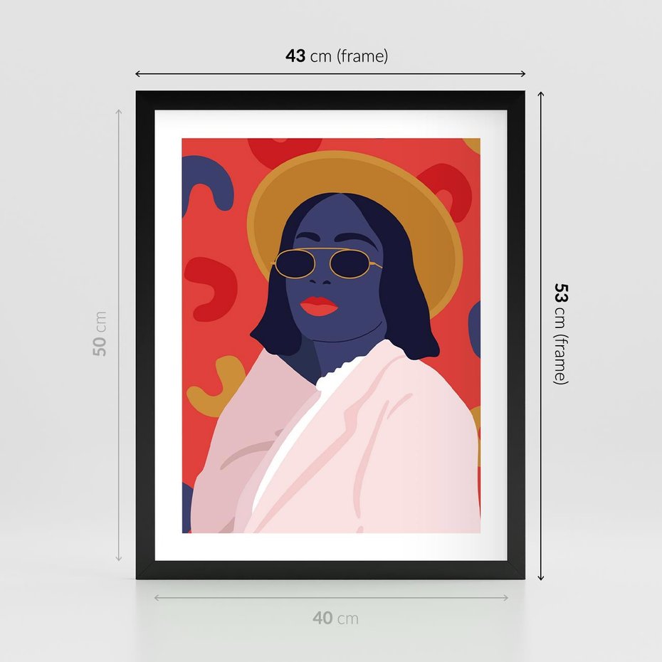 Plakat w ramie 40x50 - Kobieca Przenikliwość - nowoczesny plakat, styl retro - rama czarna