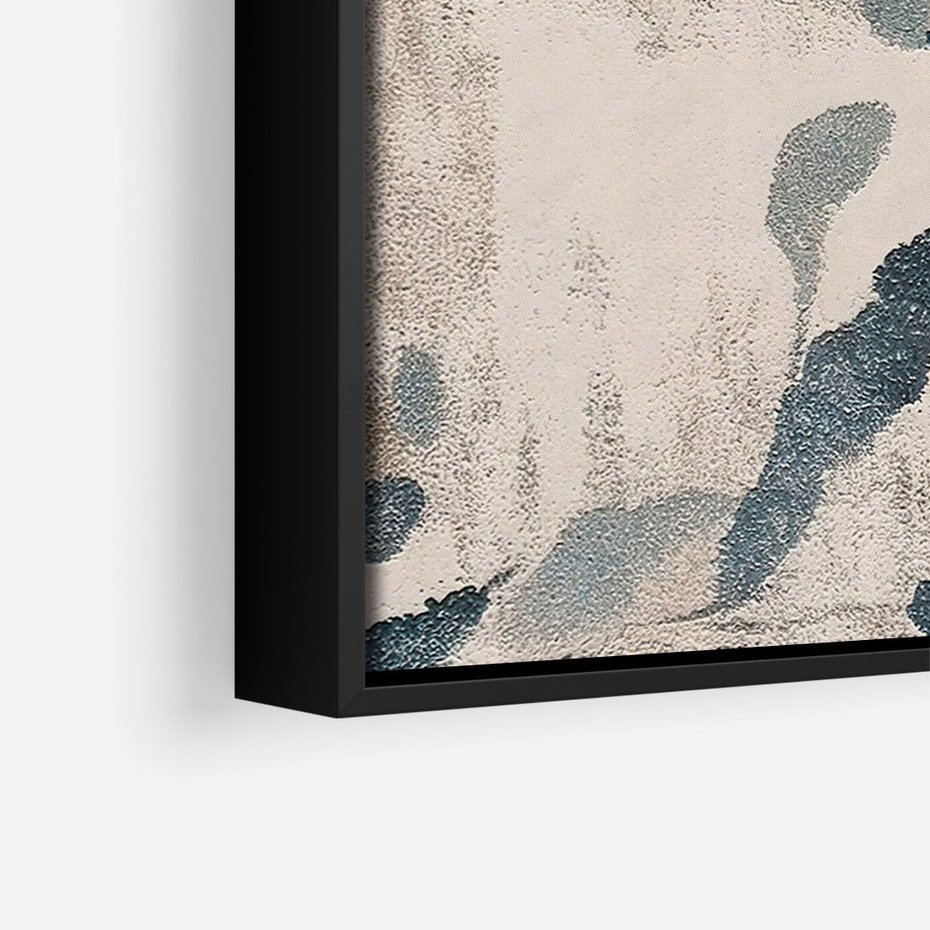 Obraz w ramie 50x70 - Refleksje liściowych barw - abstrakcyjne kształty, przypominają liście - rama czarna