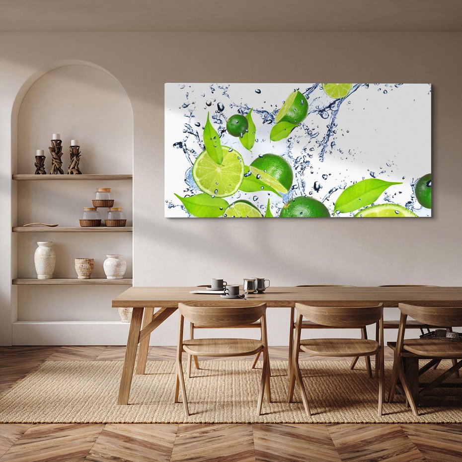 Obraz na płótnie 120x60 - Cytrusowa Świeżość - limonki, cytryny