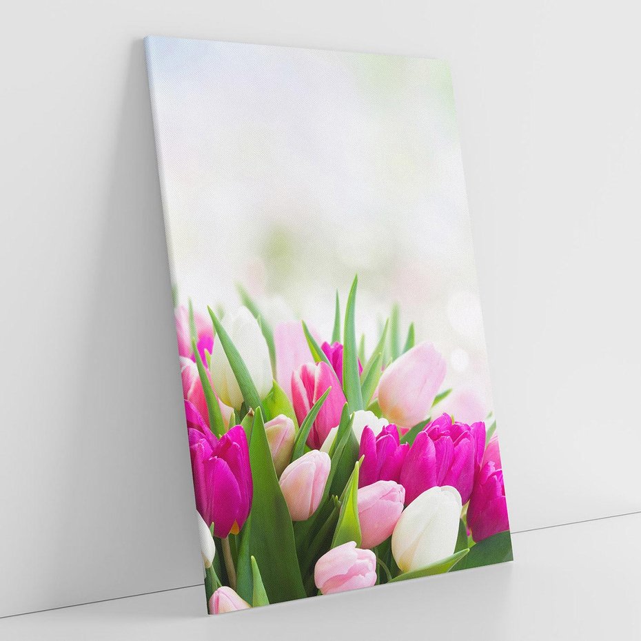 Obraz na płótnie 80x120 - Tulipany w pełnym rozkwicie - tulipany, kwiaty