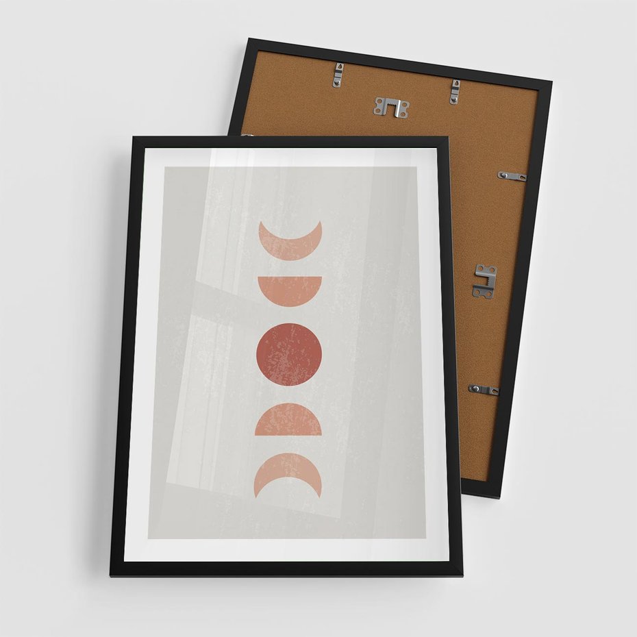 Plakat w ramie 50x70 - Mistyka Boho - boho plakat, beże brązy - rama czarna