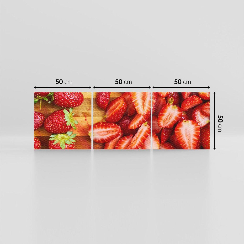 Obraz na płótnie 150x50 - Truskawki - Smak Lata w Owocowym Ogrodzie - truskawki, owoce