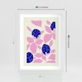 Plakat w ramie 30x40 - Impresje deszczu - nowoczesna kompozycja, kwiaty - rama biała