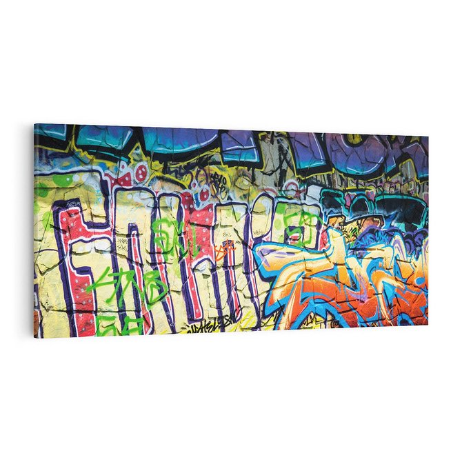 Obraz na płótnie 100x50 - Kolorowy wyraz - graffiti
