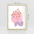 Plakat w ramie 30x40 - Migoczące Pastelowe Kształty - akwarela, minimalizm - rama drewno