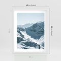 Plakat w ramie 40x50 - Surowość Gór - górskie szczyty, śnieg - rama biała