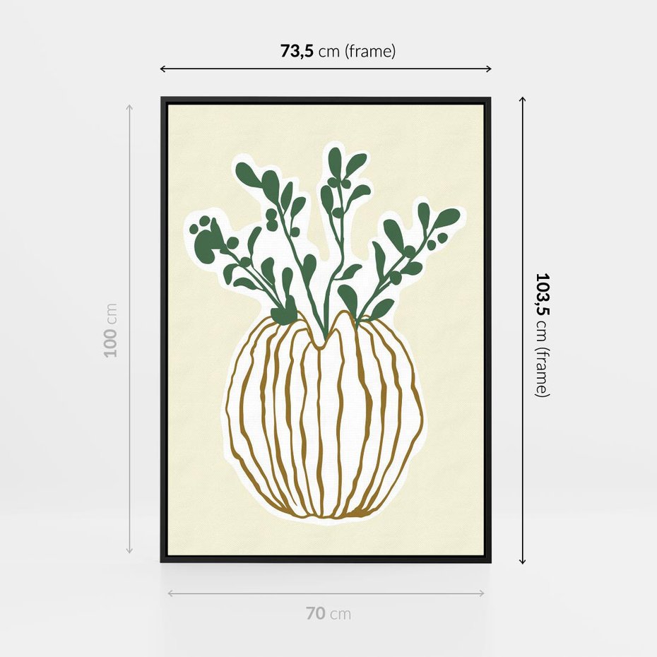 Obraz w ramie 70x100 - Przenikające Formy - abstrakcyjny plakat, kwiaty - rama czarna