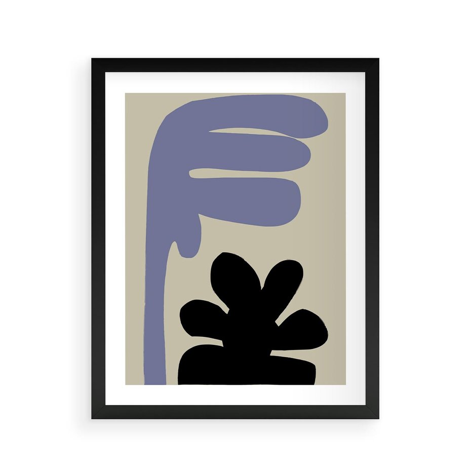 Plakat w ramie 40x50 - Abstrakcyjne Interakcje Form - minimalizm, boho plakat - rama czarna