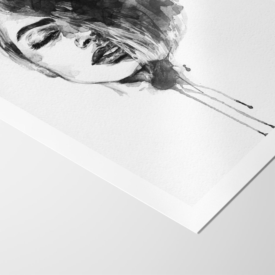 Plakat bez ramy 40x50 - Kobieta w akwareli - kobieta, akwarela