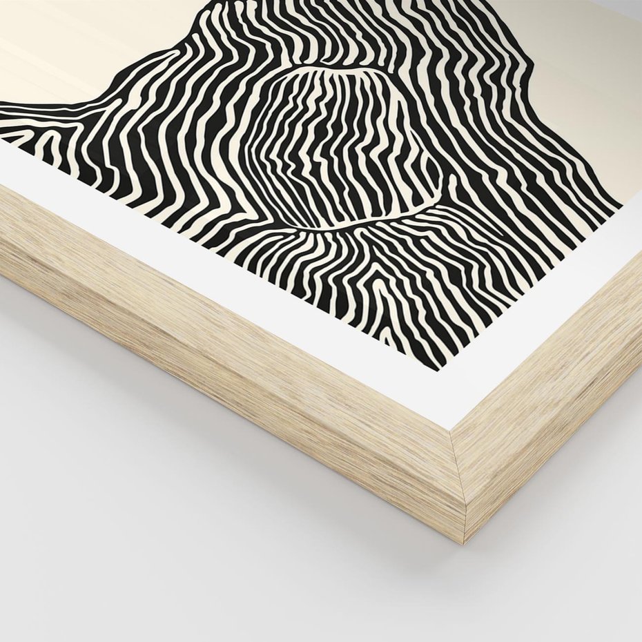 Plakat w ramie 50x70 - Migoczące Kontury - boho plakat, rycina - rama drewno