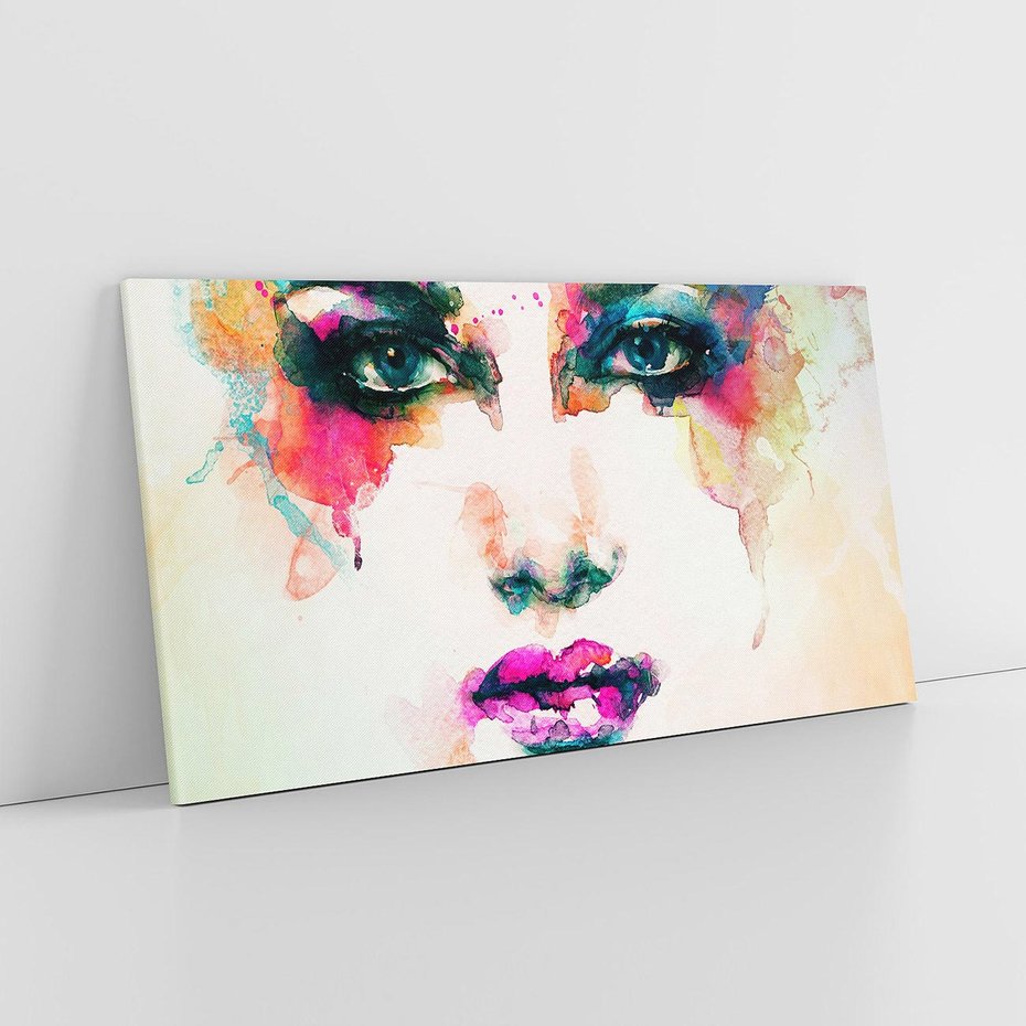 Obraz na płótnie 120x60 - Eteryczna Głębia Dusz - portret twarz kobiety, wyraziste oczy