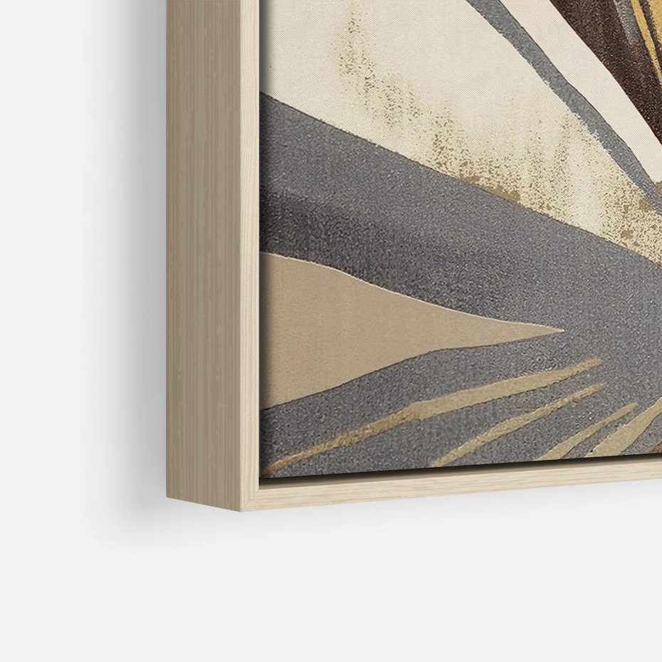 Obraz w ramie 100x70 - Szept roślinnych emocji - olejna abstrakcja, złoto i brąz - rama drewno