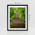 Plakat w ramie 40x50 - Magia Leśnej Ścieżki - ścieżka, w lesie - rama czarna