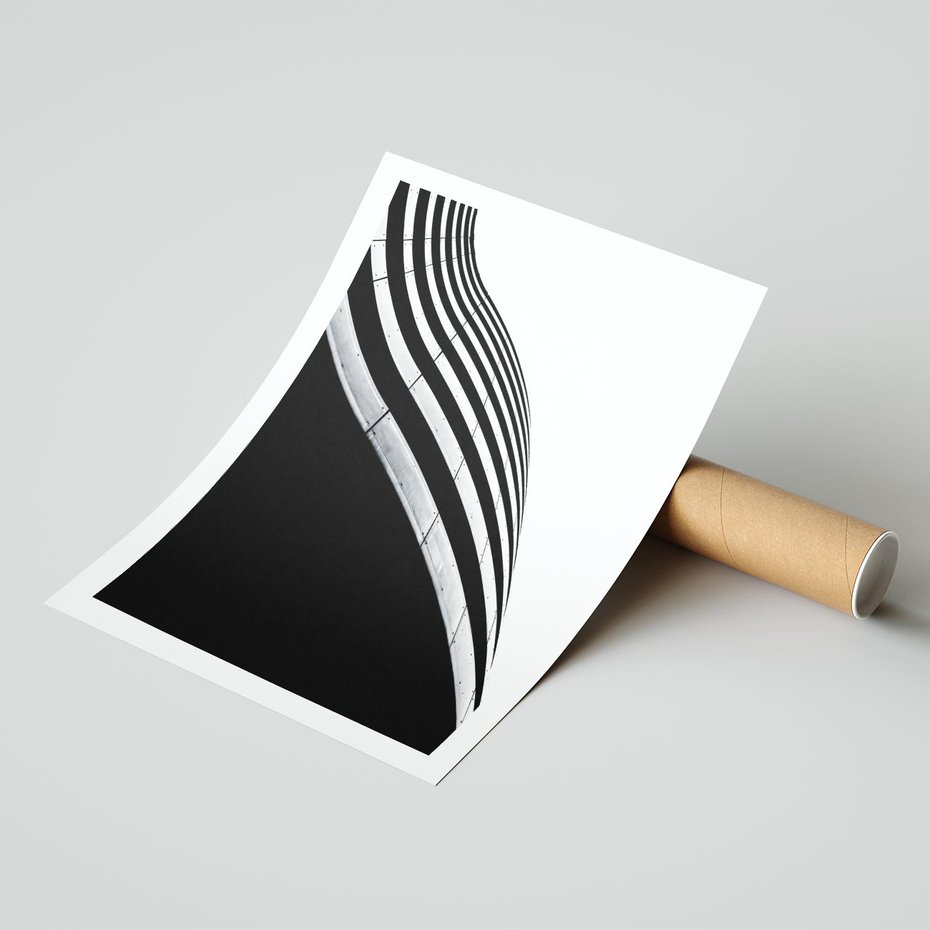 Plakat bez ramy 21x30 - Architektoniczna Fala - architektura, falowany budynek