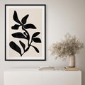 Plakat w ramie 30x40 - Wibracje Akwarelowych Ścieżek - abstrakcyjny minimalistyczna kwiat, czarno biały plakat - rama czarna