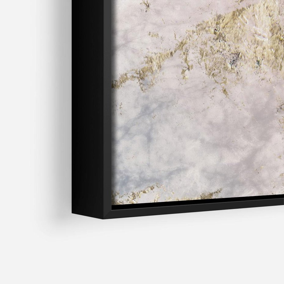 Obraz w ramie 70x50 - Luksusowa Dekoracja - marmur, złoto - rama czarna