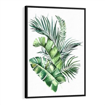 Obraz w ramie 50x70 - Piękno Złotej Rośliny - złote, liście - rama czarna