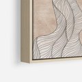 Obraz w ramie 70x50 - Symfonia uczuć i kształtów - delikatna kompozycja, falujące linie - rama drewno