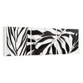 Obraz na płótnie 90x30 - Czarne Liście - akwarelowy obraz, czarno biały