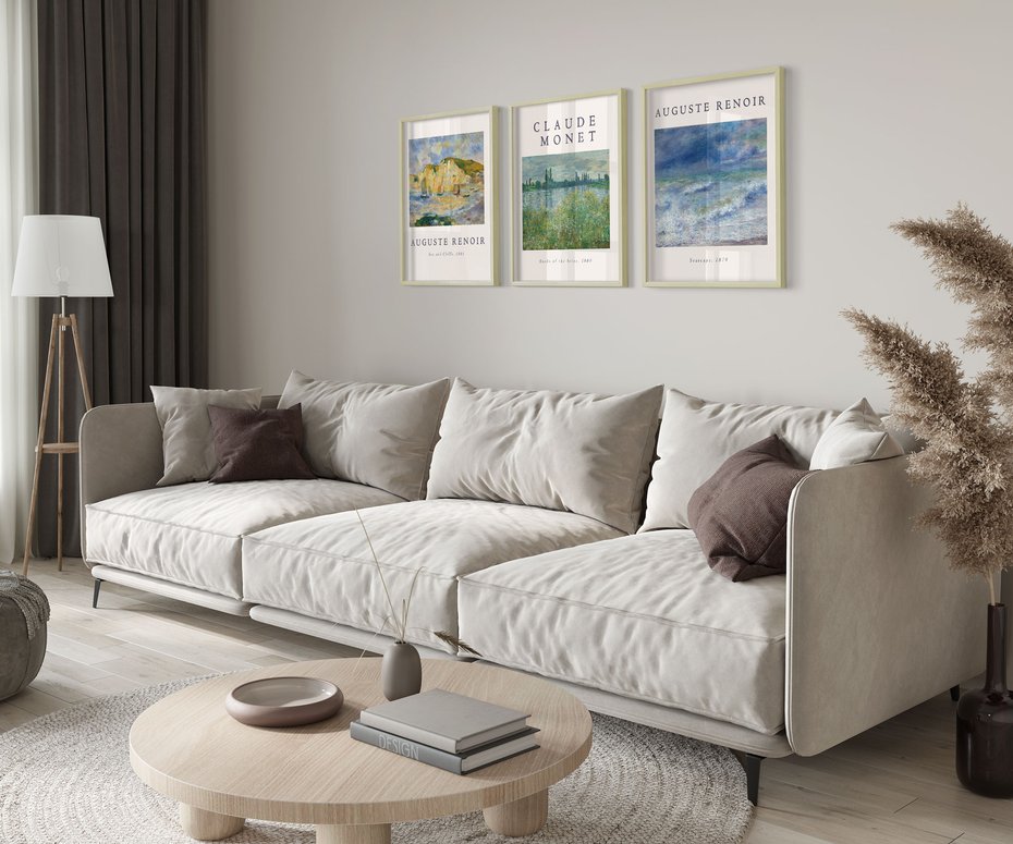 Zestaw obrazy w ramie 30x40 galeria - Impresjonizm, Monet, Renoir - rama drewno