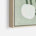 Obraz w ramie 70x100 - Spokojne Kształty Natury - zielona abstrakcja, zgaszona zieleń - rama drewno