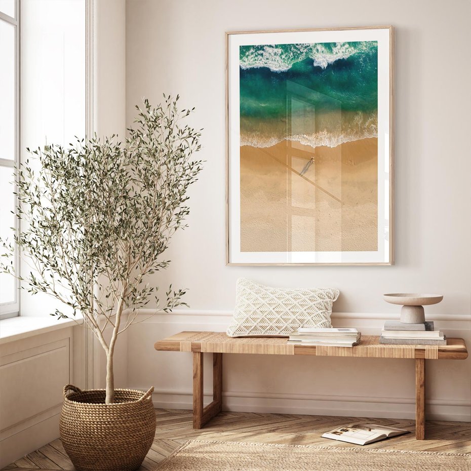 Plakat w ramie 40x50 - Oaza Relaksu - plaża, morze - rama drewno