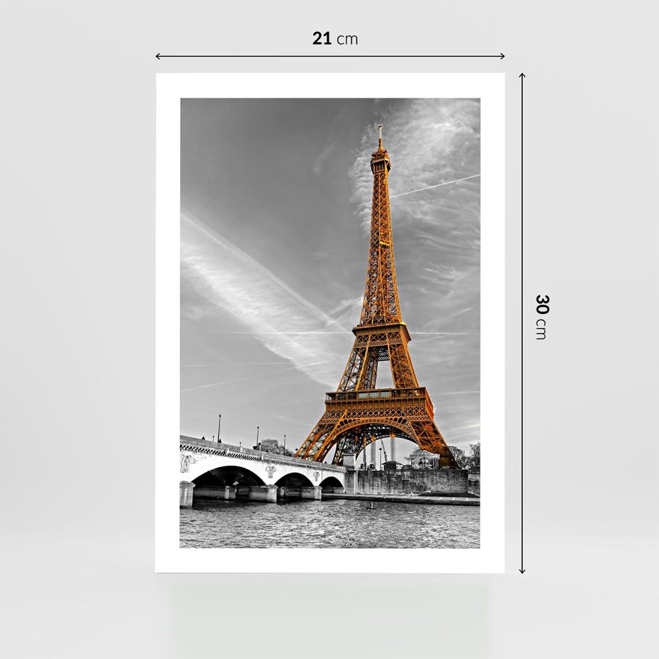 Plakat bez ramy 21x30 - Echa Wieży Eiffla - wieża, Eiffla