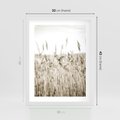 Plakat w ramie 30x40 - Nostalgiczny Pejzaż - suche trawy, pole - rama biała