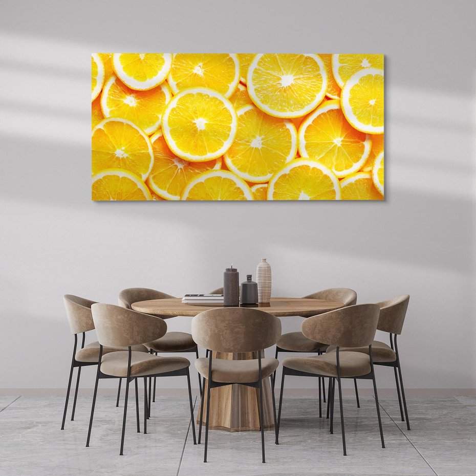 Obraz na płótnie 120x60 - Wyrazista moc pomarańczy - pomarańcze, owoce