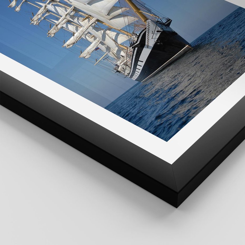 Plakat w ramie 30x40 - Podróż na Żaglowcu Przygody - żaglowiec, podróż - rama czarna