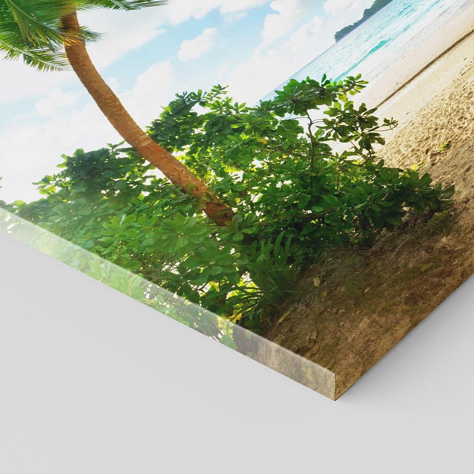 Obraz na płótnie 120x80 - Rajskie Seszele - plaża i palmy - Seszele, plaża