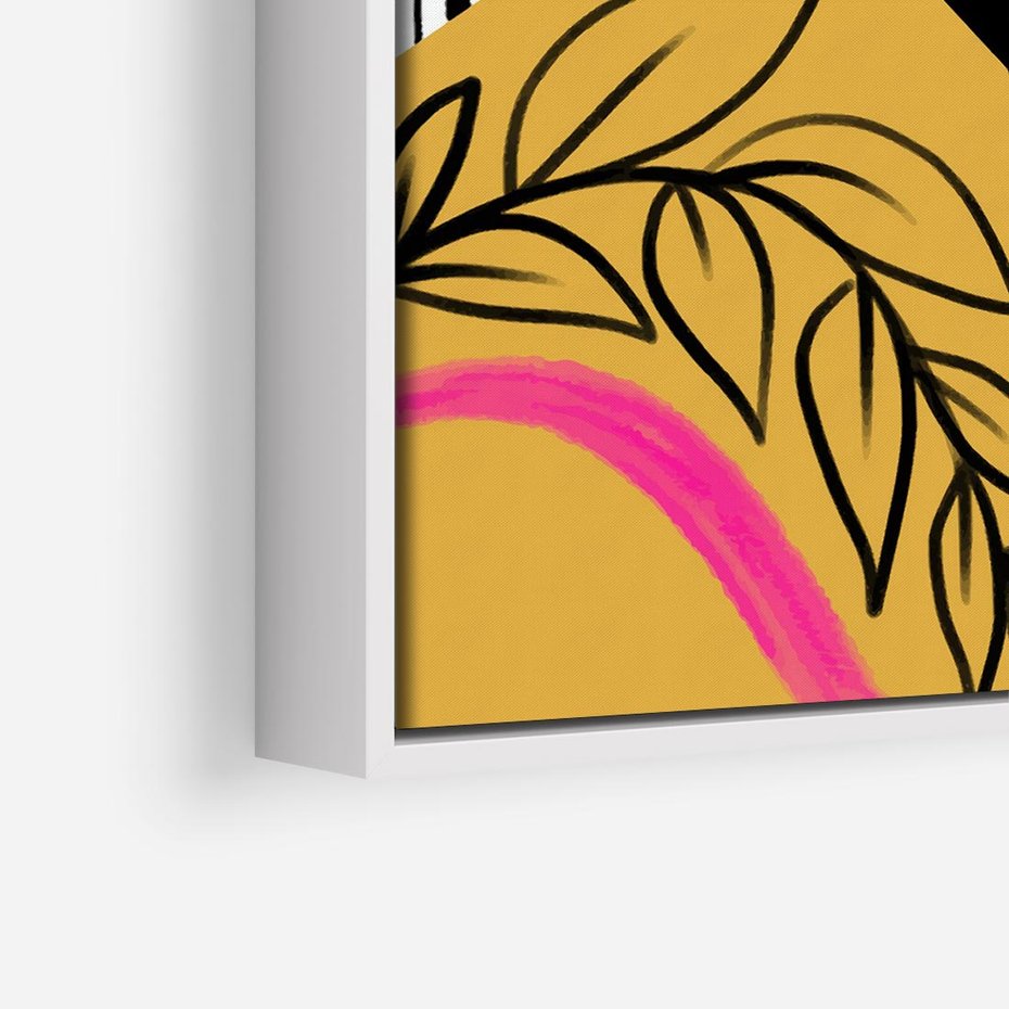 Obraz w ramie 80x80 - Wnętrza Form - abstrakcyjna kompozycja, różne tekstury - rama biała