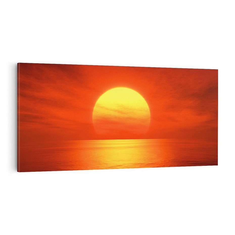 Obraz na płótnie 120x60 - Słońce nad morzem - słońce, morze