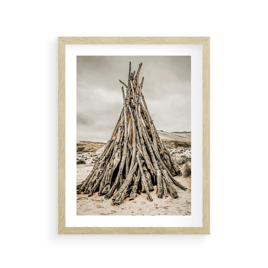 Plakat w ramie 30x40 - Ciepło Przeszłości - retro fotograia, odcienie sepii - rama drewno